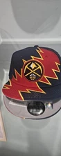 Denver Nuggets Lightning Bolt New Era Snapback Cap.  Blue With Red Bolt