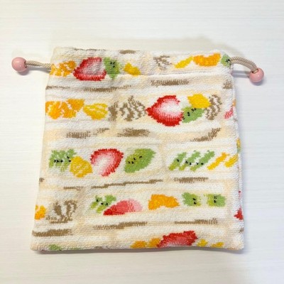 Feiler Drawstring Pouch Fruit Sandwich nylon fabric unisex accessory USED item