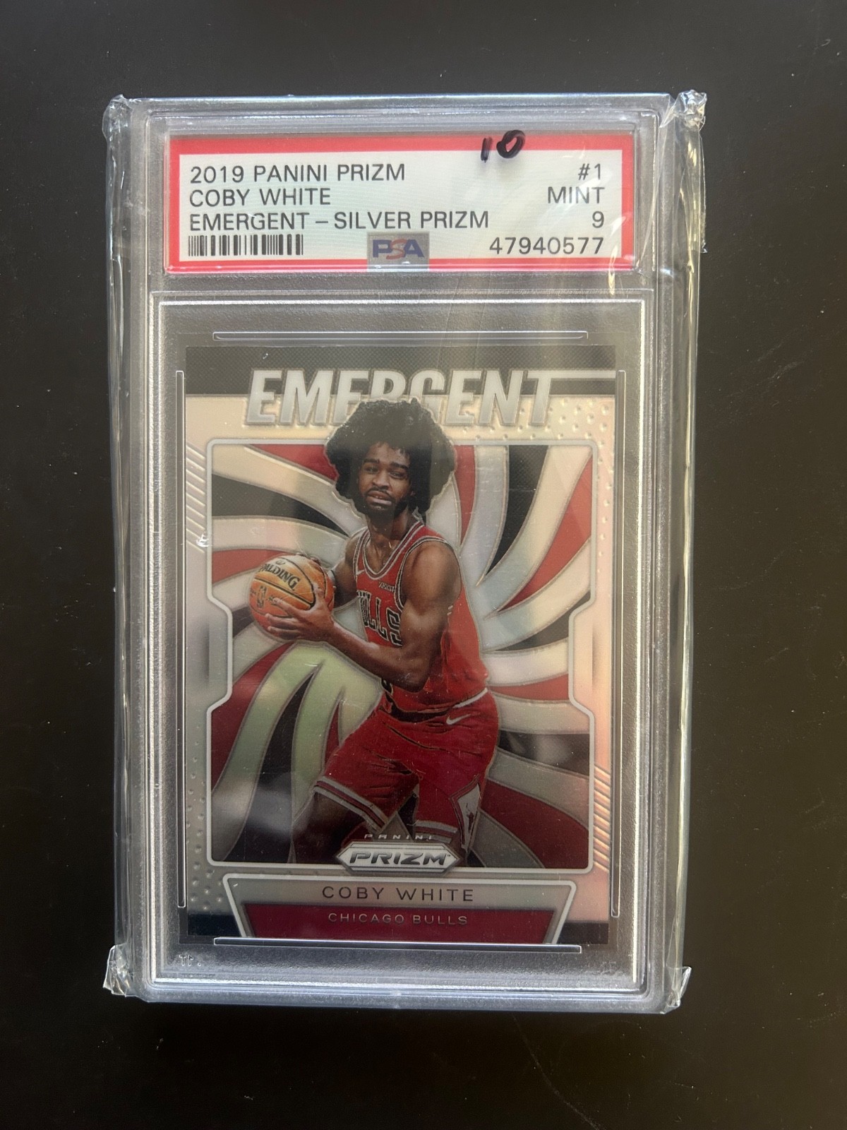 2019 Panini prizm Coby White emergent silver prizm rc psa 9 rm