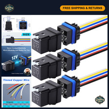 40/30 Amp 12V Waterproof Relay with Harness Socket Set, 5 PIN SPDT, 14 AWG Wires
