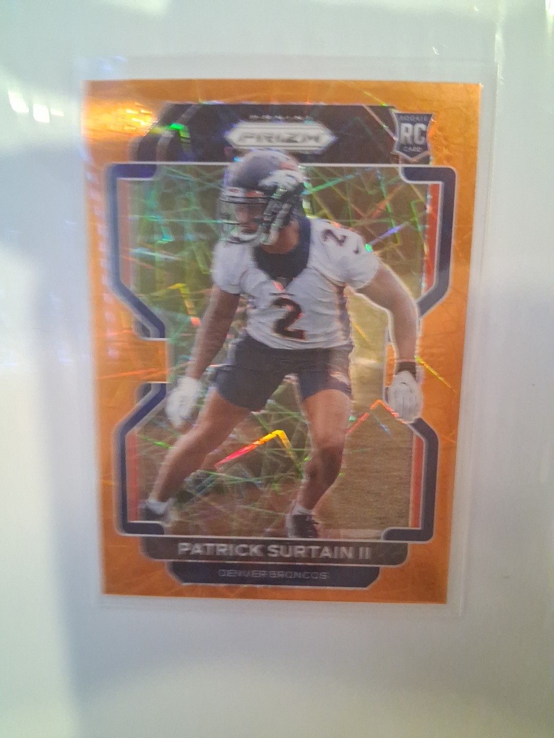 Patrick Surtain Il rookie 2021 Panini Prizm Cracked Ice Orange #374 NM