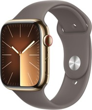 Apple Watch Series 9 (GPS + LTE) 45MM Gold Stainless Steel Case Clay Sport Band
