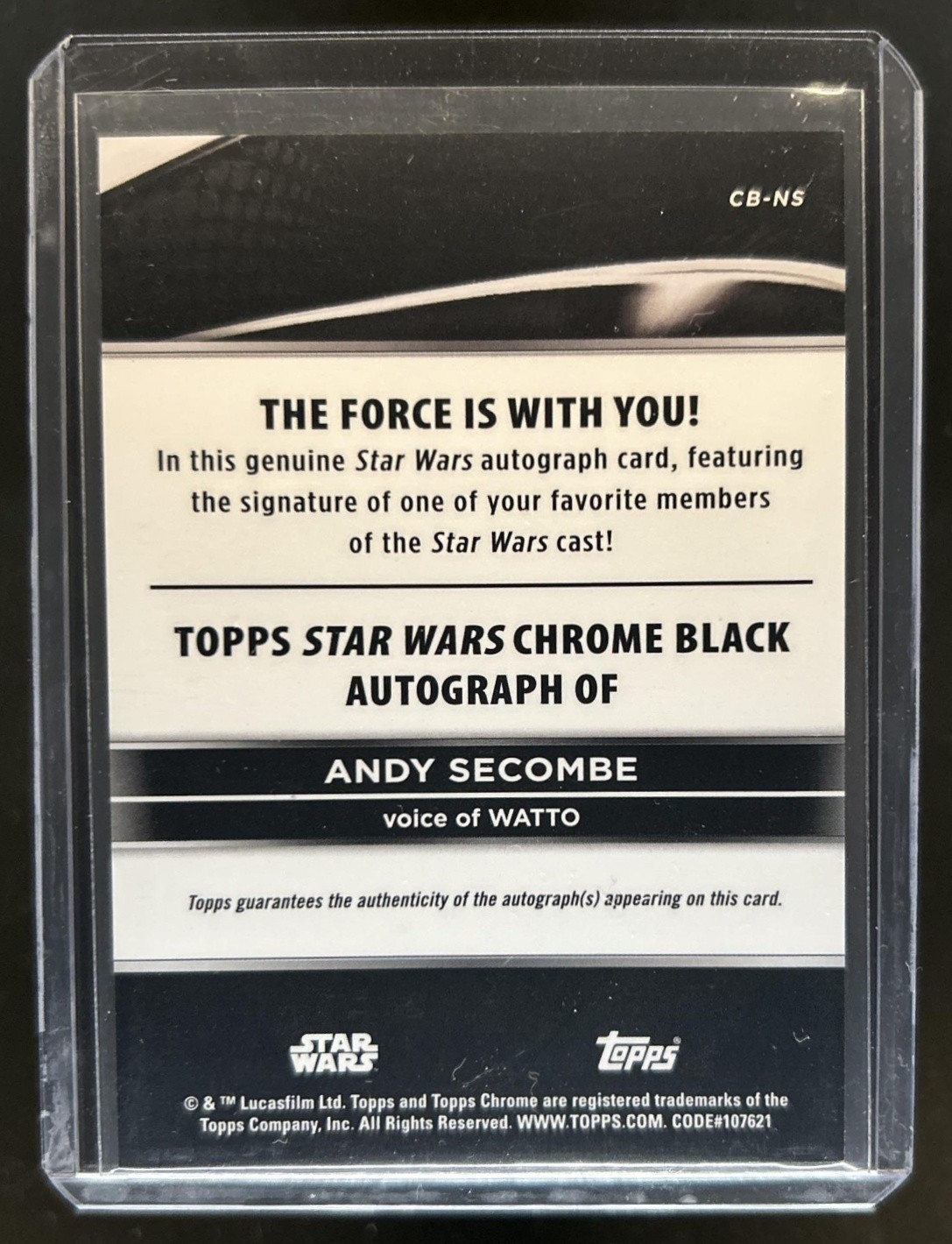 2025 Star Wars Smugglers Outpost Andy Secombe as Watto Chrome Black Auto #CB-NS view 2