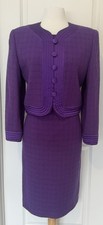 Valentino Miss V Purple Wool Blend Dress/ Jacket Suit Sz 42/8~Made In Italy~