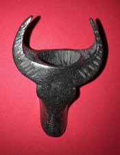 Vintage Boy Scouts Hand Carved Wooden Bull/Bison Scarf /Neckerchief Slide  BSA