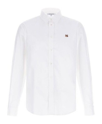 Maison Kitsune besticktes Freizeithemd mit Fuchskopf 151060440