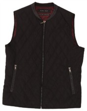 Gilet trapuntato uomo Zara UK 40 grande nero poliestere LA04