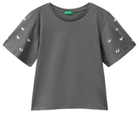 T-Shirt MäDchen Grau 120 Cm United Colors of Benetton 3Mi5C10O1 Baumwolle