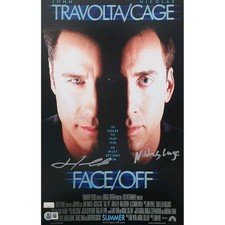 Nicolas Cage & John Travolta Signed Faceoff 11x17 (CelebAuthentics &Beckett COA)
