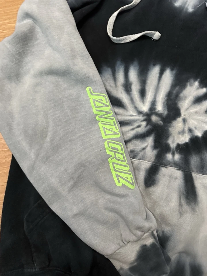 Мужская толстовка с капюшоном Santa Cruz Tie Die - серая/темно-синяя - размер большой - Изображение 4 из 4