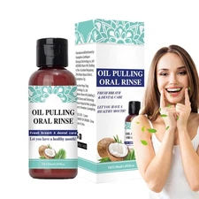 Coconut Oil Mouthwash 50ml Fresh Breath Clean Mouth Odor Peppermint Oil Essence