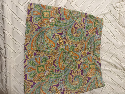 Gonna pantaloncino golf Ralph Lauren donna 6 arcobaleno multi paisley preppy zip laterale - Foto 2 di 5