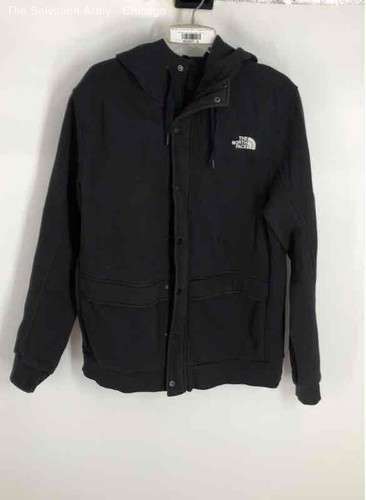 The North Face Mens Black Cotton Blend Hooded Full-Zip Jacket Size X-Large