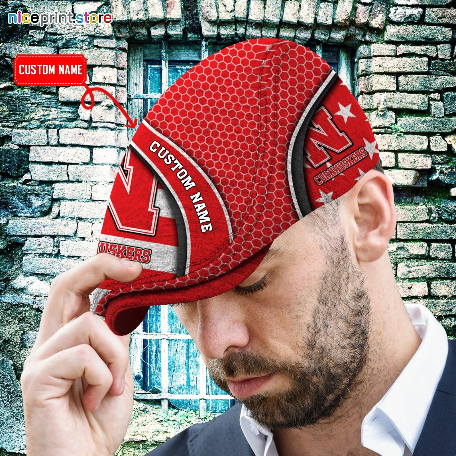 Nebraska Cornhuskers Jeff Cap Golf Cap Driving Cap Newsboy Cap Flat Cap