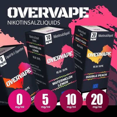 Overvape E-Liquid für E-Zigarette & Vape mit 0/5/10/20mg Nikotin