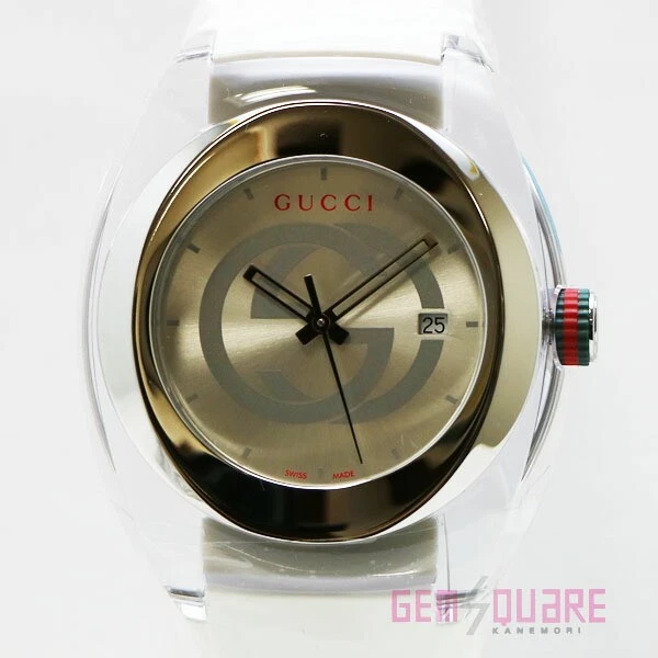 Montre Gucci Sink caoutchouc blanc Ya137102A