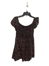Love, Fire Black Floral Off Shoulder Mini Dress, Size Medium