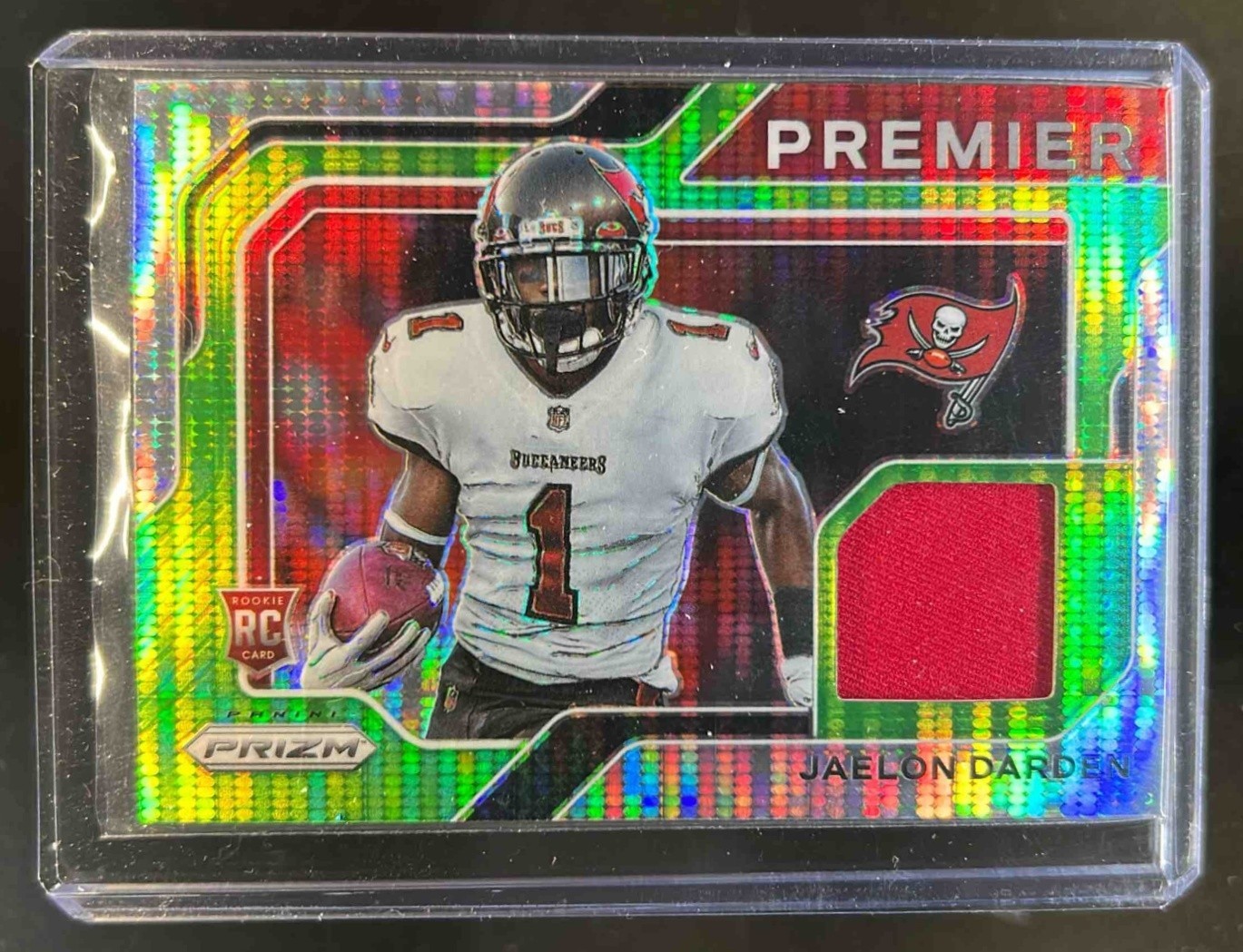 Jaelon Darden Panini Prizm Premier Jersey #PJ23 Neon Green Pulsar