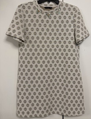 Padini Beaded Short Sleeve Geometric Shift Dress