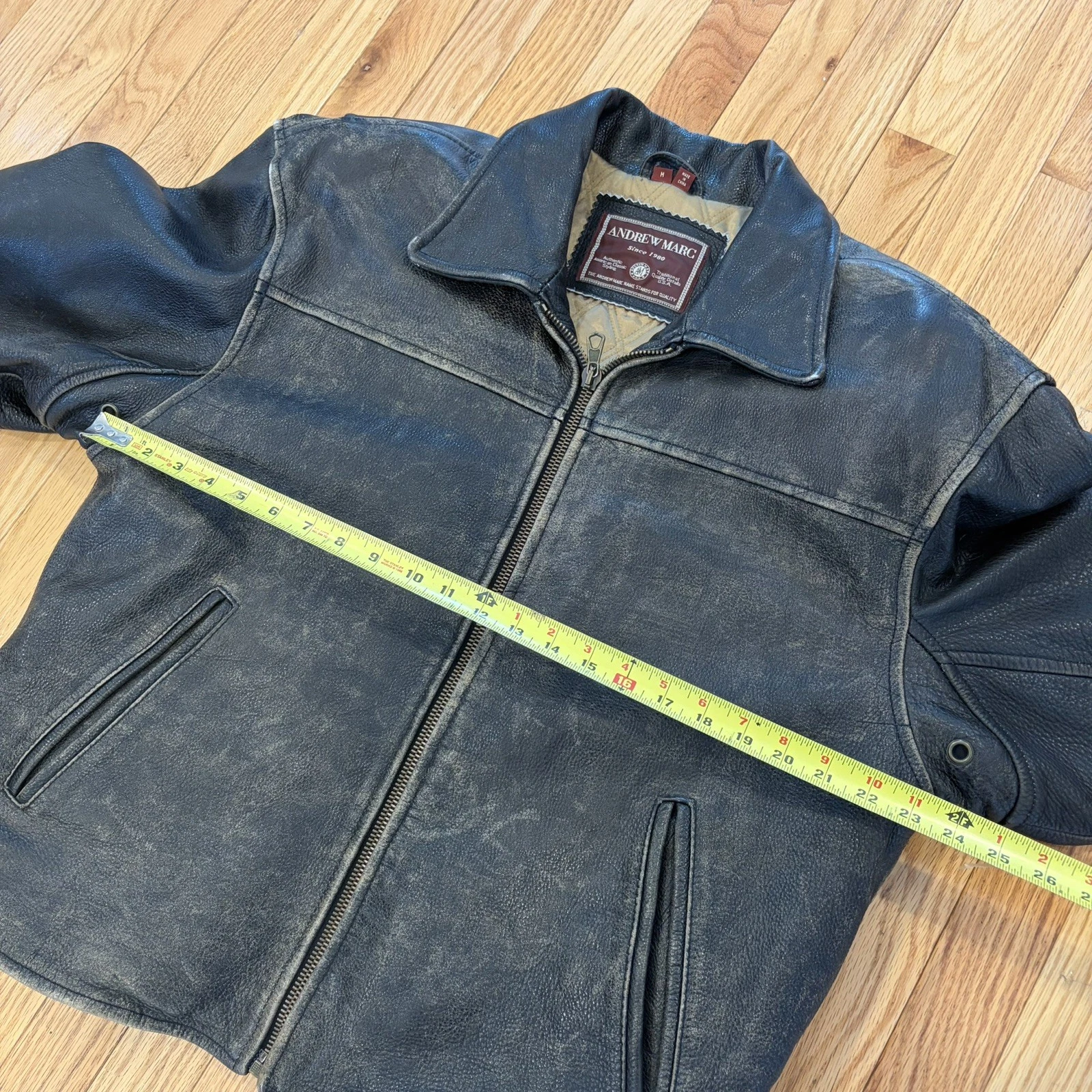 Men's Andrew Marc Distressed Brown Leather (Size M) - product detail image 7