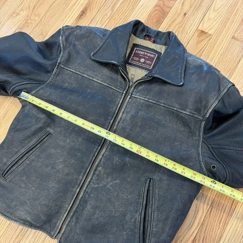 Men's Andrew Marc Distressed Brown Leather (Size M) image 7