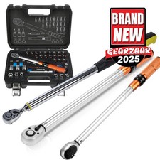 1/4in, 3/8in &1/2 in Digital Calibrated Micrometer Torque Wrench - Adjust & case