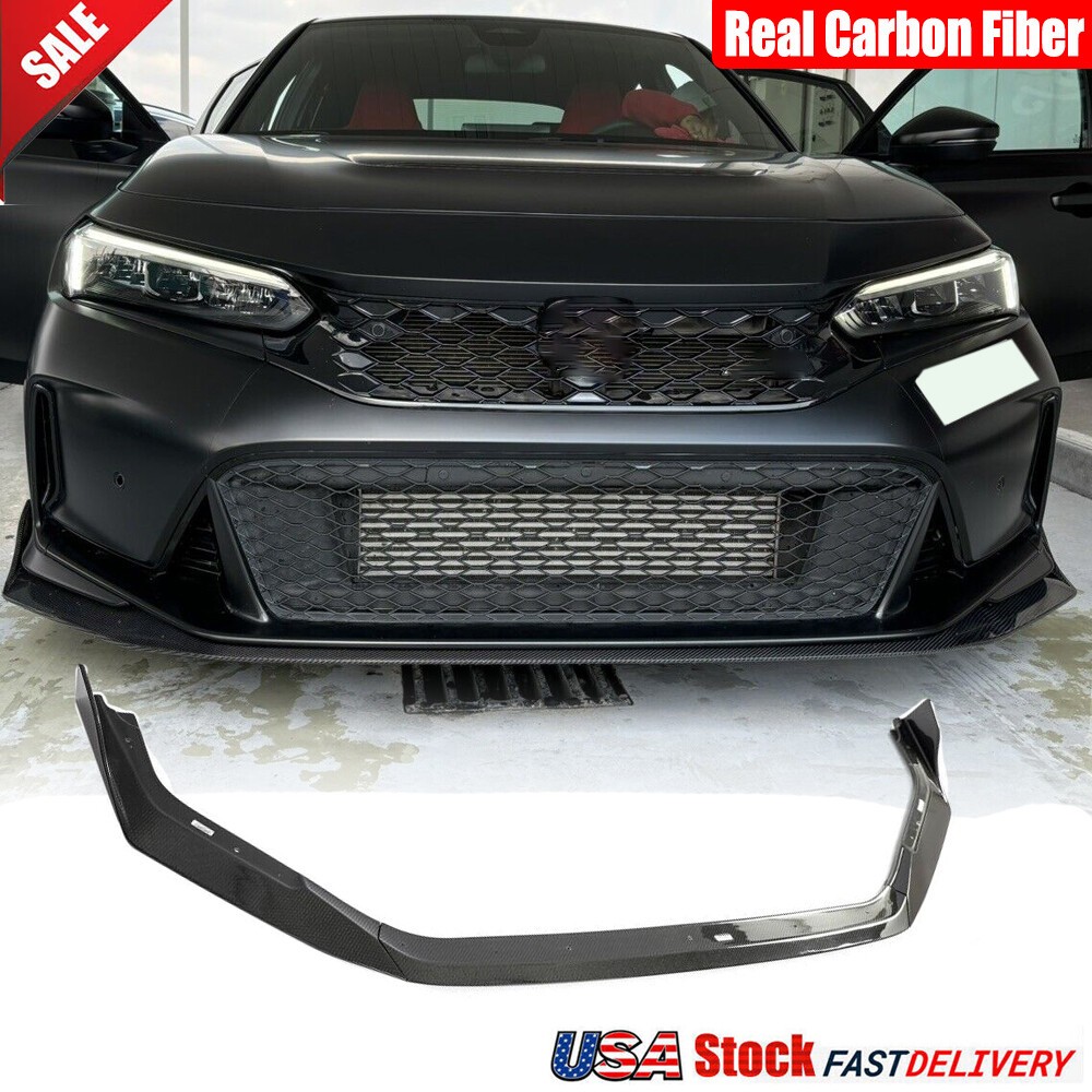 5-Piece Front Bumper Lip Spoiler Kit For 2023-2026 Honda Civic Type-R FL5 - Matt Black ABS