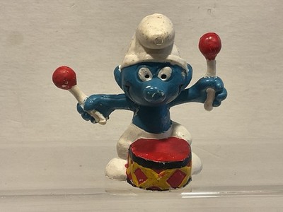 Schlumpf Figur Spanien 80er PVC CNT Eura Spain Trommler mit Markierung !