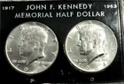(2) 1964 Kennedy Half Dollars (90% Silver)  P & D .... Nice Detailed Coins