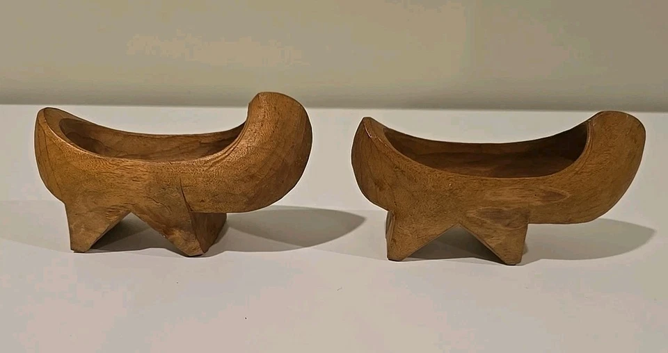 Antiguo zapato asiático de madera tallada de tacón alto Namakshin RARO Foto 3 de 4