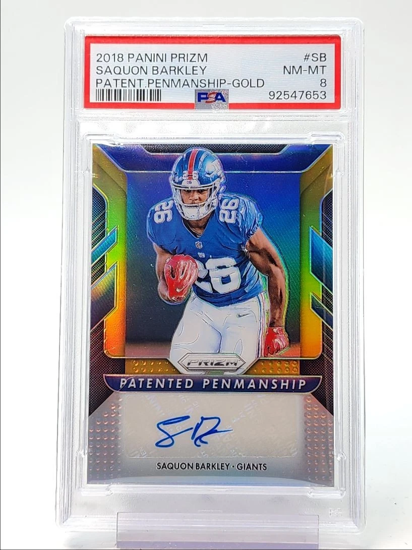 Saquon Barkley Panini Prizm Patented Penmanship #SB Gold