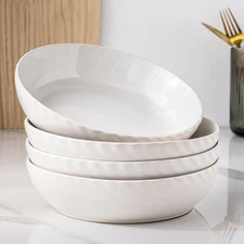 Set of 4 8.5'' Large 38 Ounce Stoneware Pasta Bowls Ceramic Serving Bowls