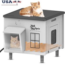 Heated Cat House Winter Weatherproof  Insulated  Elevated Feral Cat House US