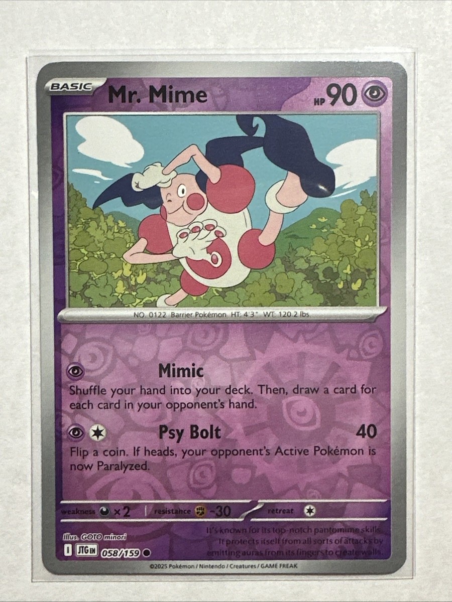 Mr. Mime 058/159 Reverse Holo Card Journey Together JTG Pokemon