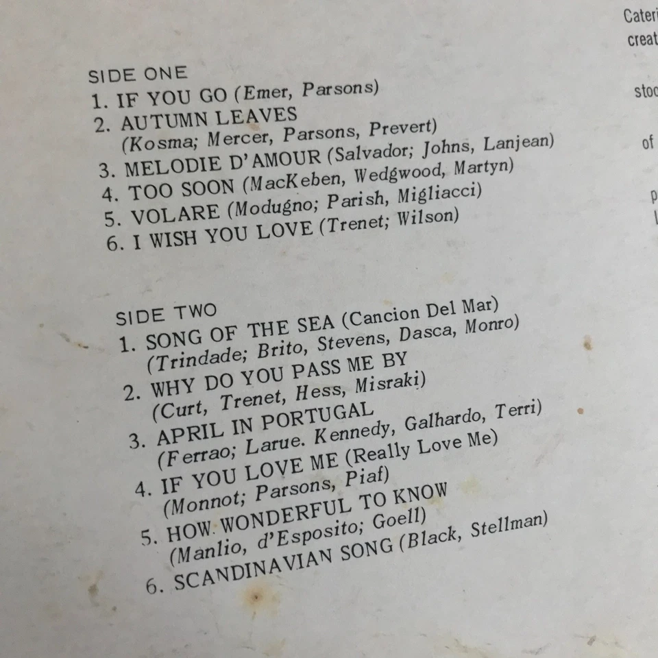 Caterina Valente - Great Continental Hits Decca Vinyl LP Stereo SKL 4508 / 1962 - Image 4 of 4