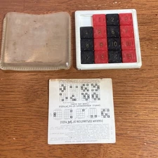 Vintage Plas-Trix Pocket Puzzle Numbers 15 Game Sliding Brain Twister