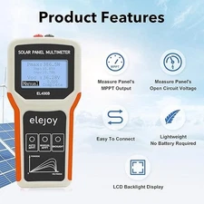 Elejoy EL400B 5-400W 12-60V Solar Panel Multimeter Supports Auto & Manual MPPT