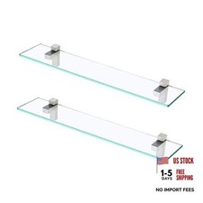 Glass Shelves for Bathroom, 24 Inches Bathroom 24 Inch 2 Pack Brushed Finish