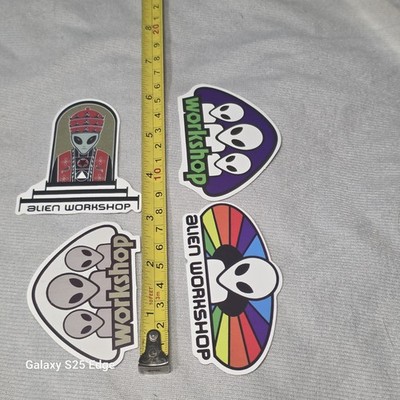 Lot of 4 vinyl die cut skateboard stickers ALIEN WORKSHOP.    11