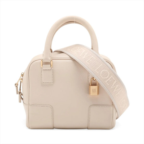 Loewe Amazona 16 square Leather 2 Way Handbag White