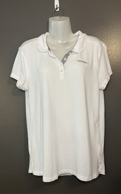 Donnay Polo Shirt Womens US 14 UK 18 EU 46 White Short Sleeve Golf Tennis Top