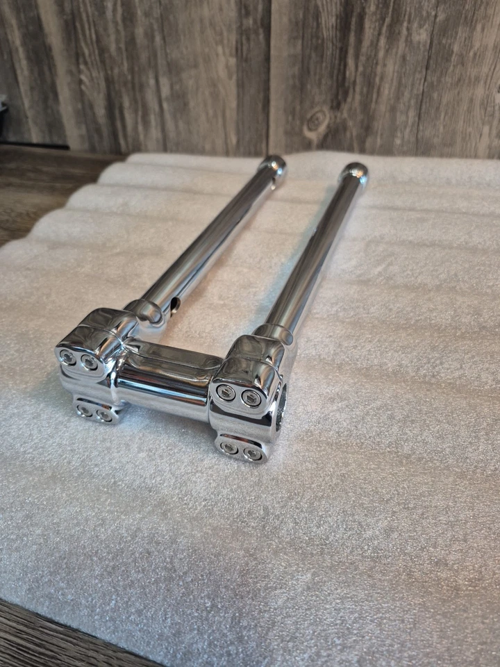 Braçadeira superior guidão CNC cromada 12" riser 1" para Harley Touring Road Glide Kin - Imagem 2 de 4