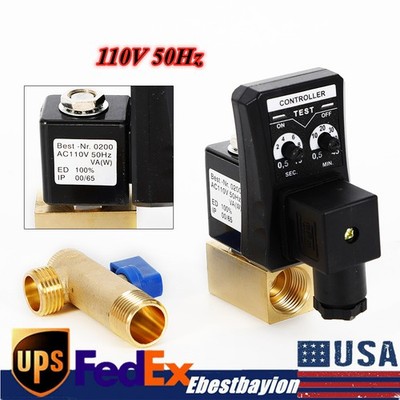 Automatic Timed Electronic Auto Drain Valve For Air Compressor Water Tank 110V
