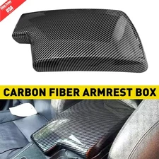 Carbon Fiber Effect Interior Console Armrest Lid Cover Fit BMW 3 E90 E91 E92 E93