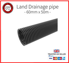 60mm x 50m Perforated Land Drainage Pipes **Free, Fast Delivery**