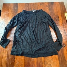 Threads 4 Thought Black Modal Crossover Tulip Hem Top TWA2370SF Mens L