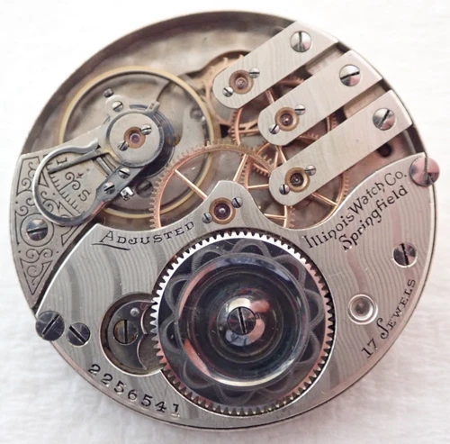 ANTIQUE 16s ILLINOIS GRADE 185 17 JEWEL HUNTER POCKET WATCH MOVEMENT