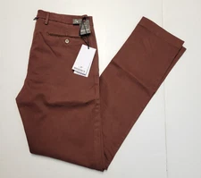 $350 New MASON'S Modal Cotton Blend Casual Pants Men 38x34 Flat EU 54 Burnt Red
