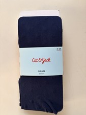 Cat  Jack Tights 2 Pack Girl  s 4-6X Navy Blue Dot  White New
