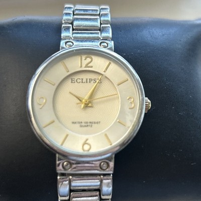 Eclipse Watch Women 30mm Silver Gold Two Tone Concentric 30M New Battery